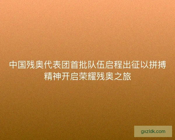 中国残奥代表团首批队伍启程出征以拼搏精神开启荣耀残奥之旅
